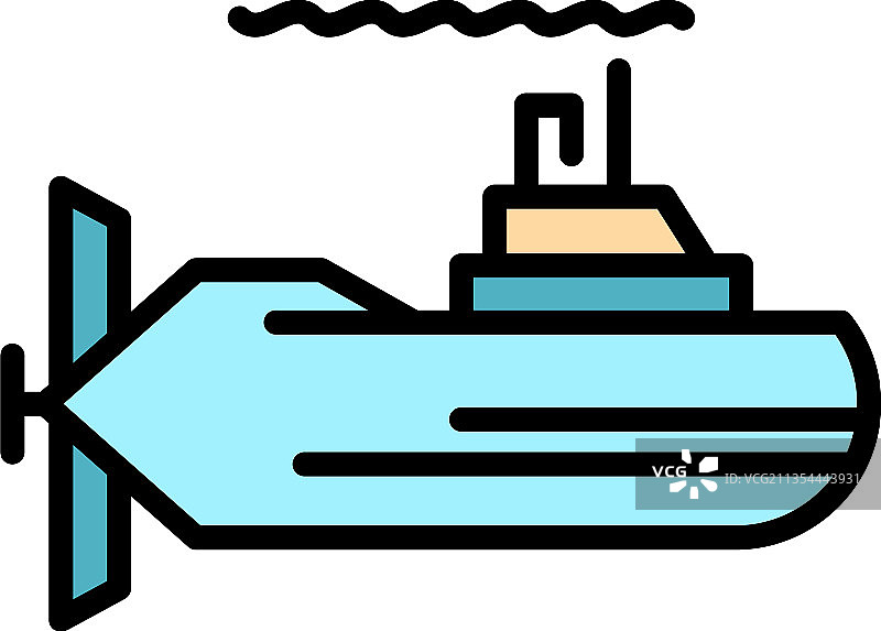 潜望镜彩色描边图标图片素材