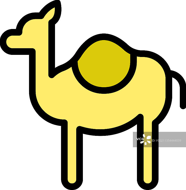 撒哈拉骆驼彩色轮廓图标图片素材