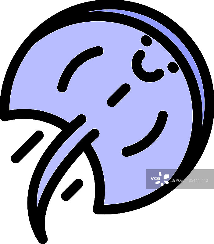 魟鱼图标彩色轮廓图片素材