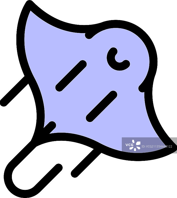 蝠鲼彩色轮廓图标图片素材