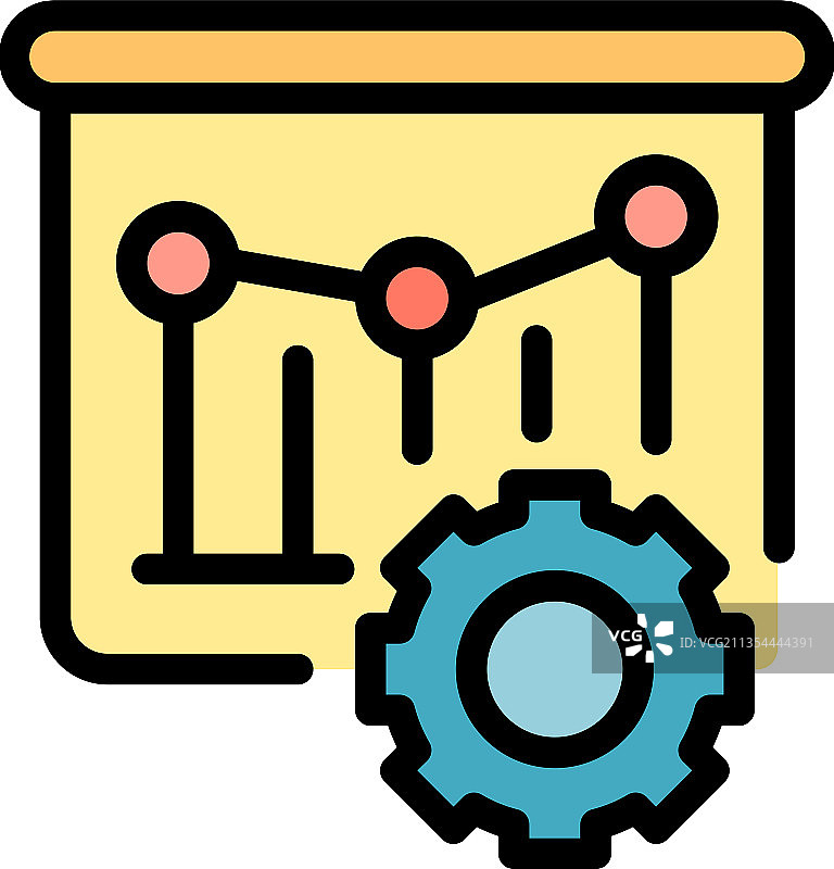 营销活动分析彩色轮廓图标图片素材