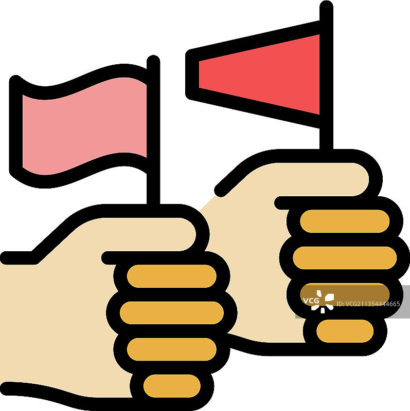 民主之手旗帜彩色图标图片素材