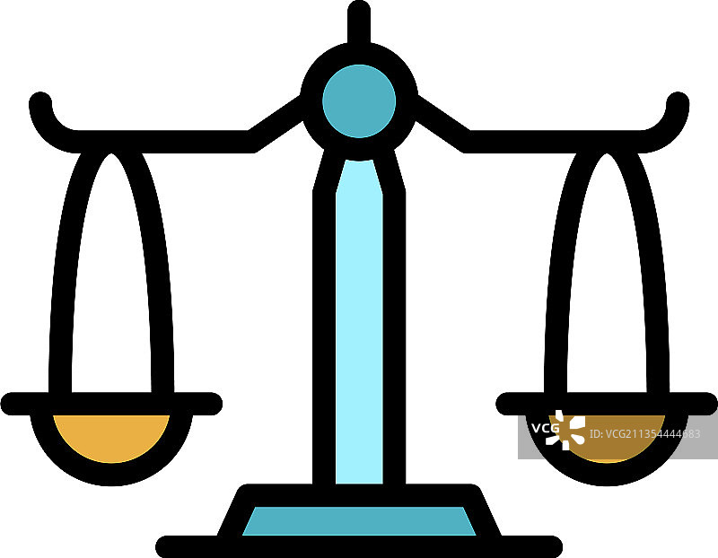 民主比例彩色轮廓图标图片素材