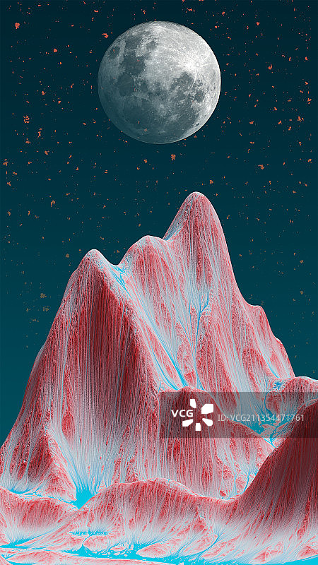 3D中国风山水元素插图图片素材