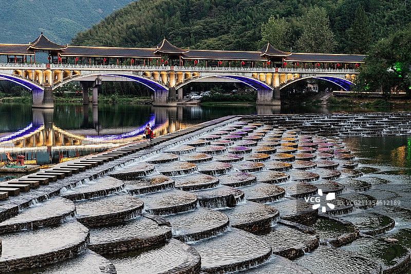杭州富阳龙鳞坝图片素材