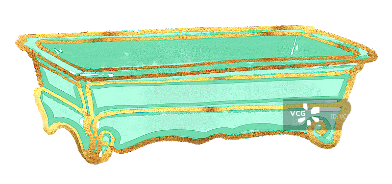 瓷器古董盆元素图片素材