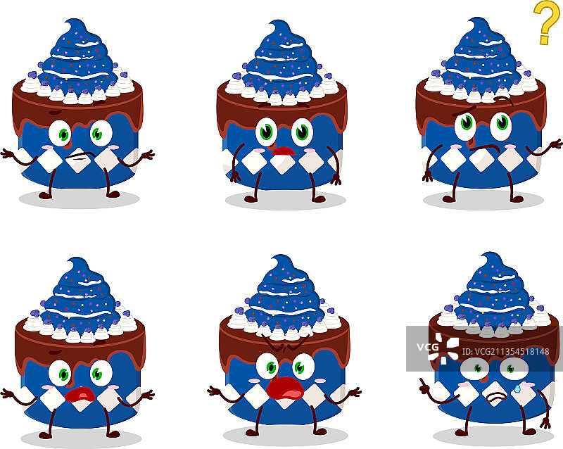 甜蓝莓蛋糕卡通形象图片素材