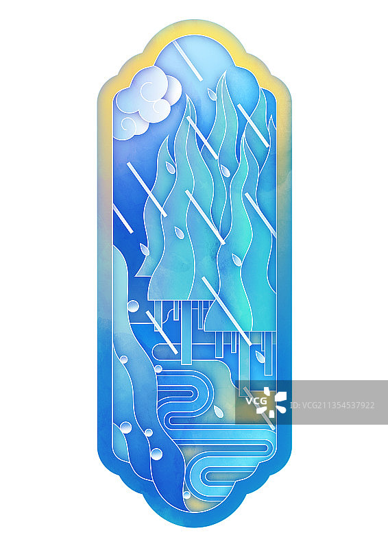 剪纸风节气-谷雨无字图片素材