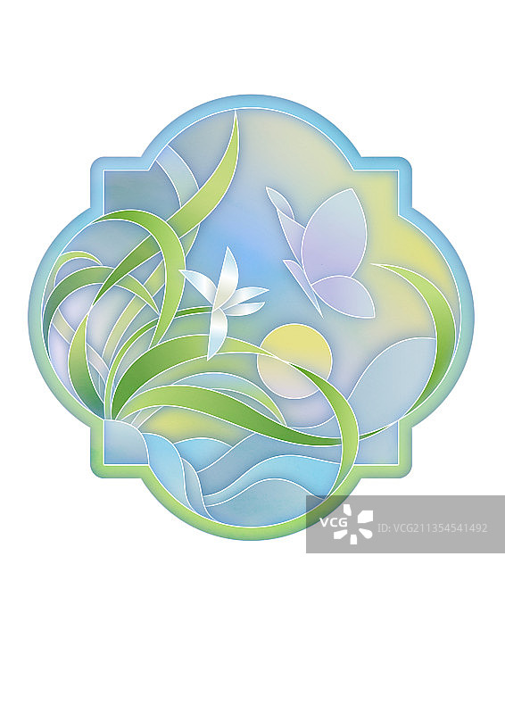 剪纸风节气-立春无字图片素材