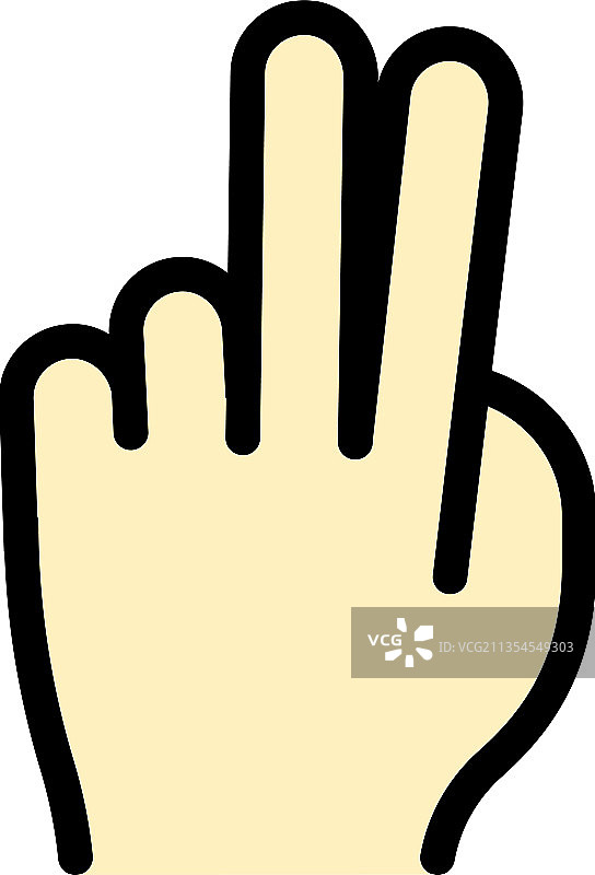 手势：两指彩色轮廓图标图片素材