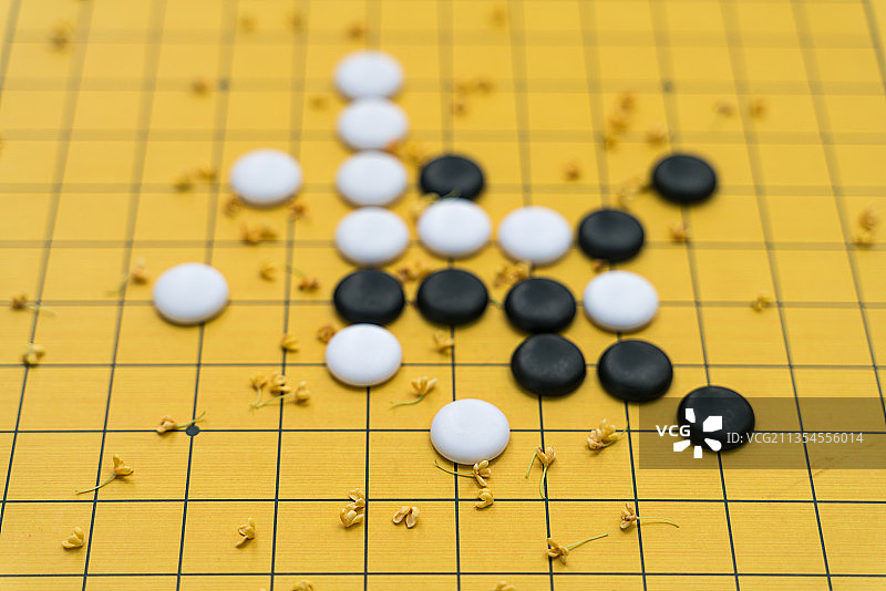 五子棋 围棋 棋子 格子 桂花图片素材