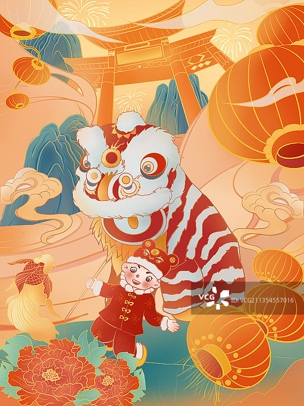 新年国潮插画图片素材