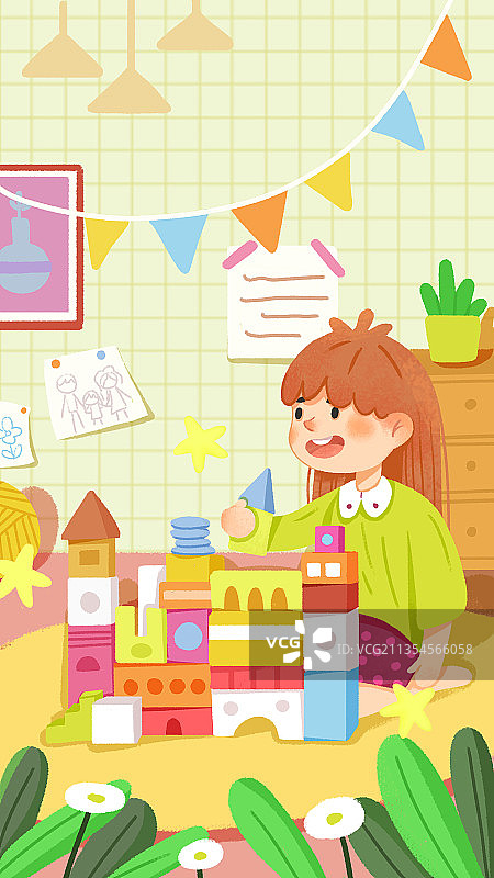 六一儿童节礼物插画图片素材