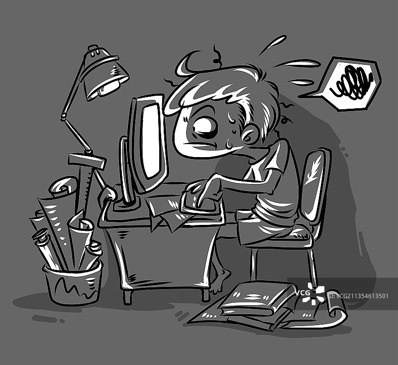 熬夜工作奋力游戏打电脑打游戏图片素材