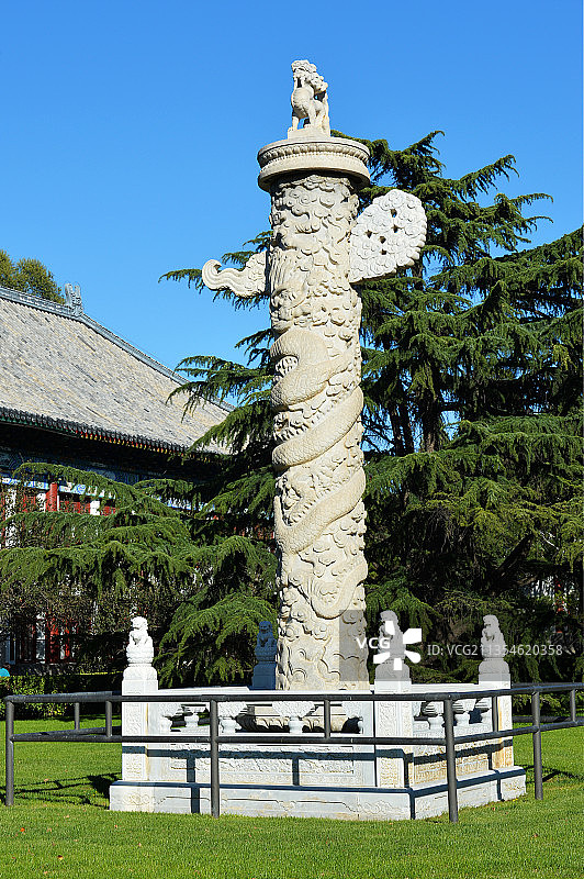 北京大学，华表。图片素材
