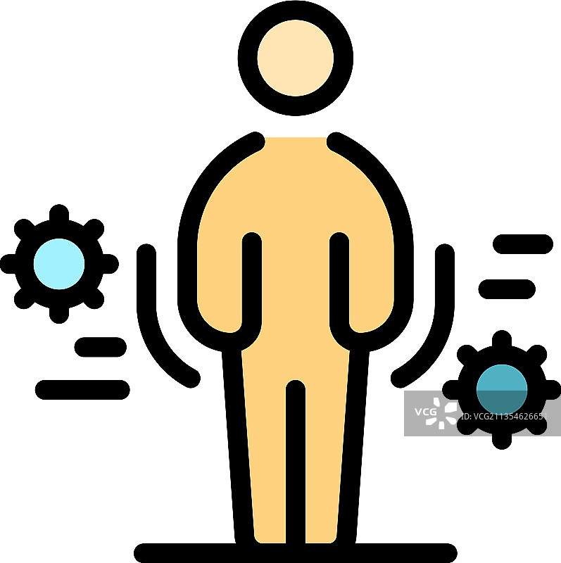 病毒抵抗力彩色轮廓图标图片素材