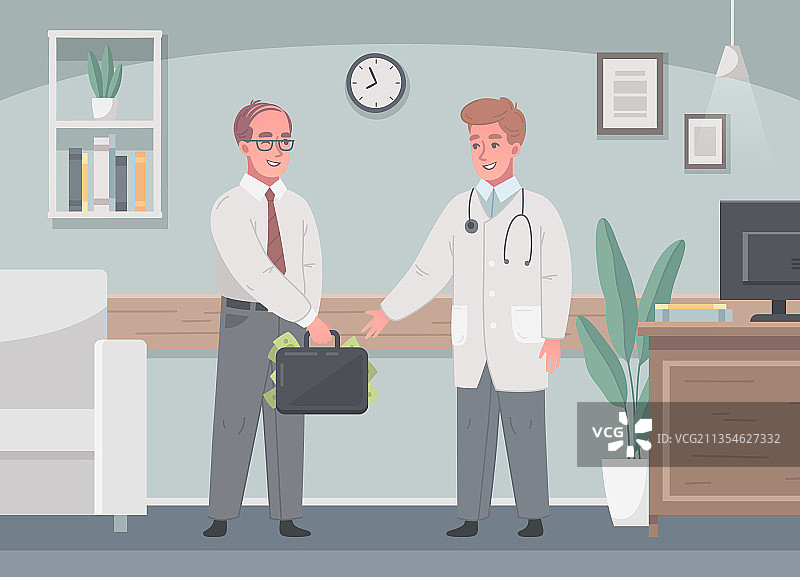 腐败洗钱卡通构图图片素材