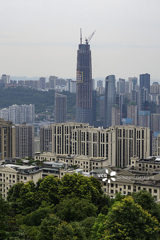 重庆在建最高楼嘉陵帆影图片素材