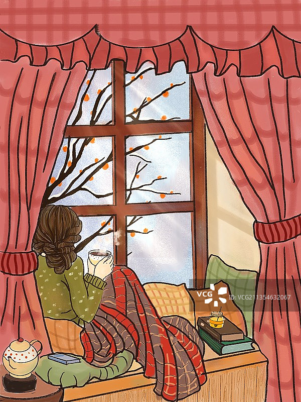 窗台女孩图片素材