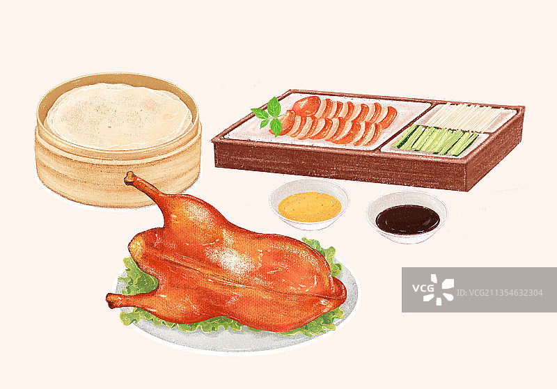 北京烤鸭简约背景图片素材