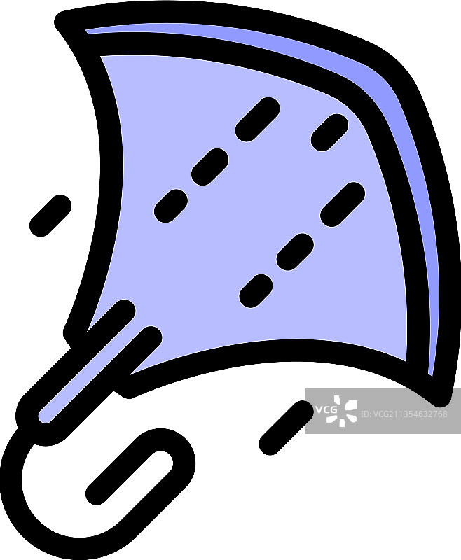 蝠鲼游泳图标彩色轮廓图片素材