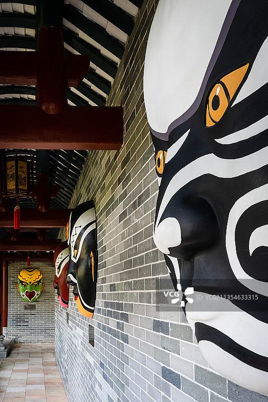 京剧脸谱墙图片素材