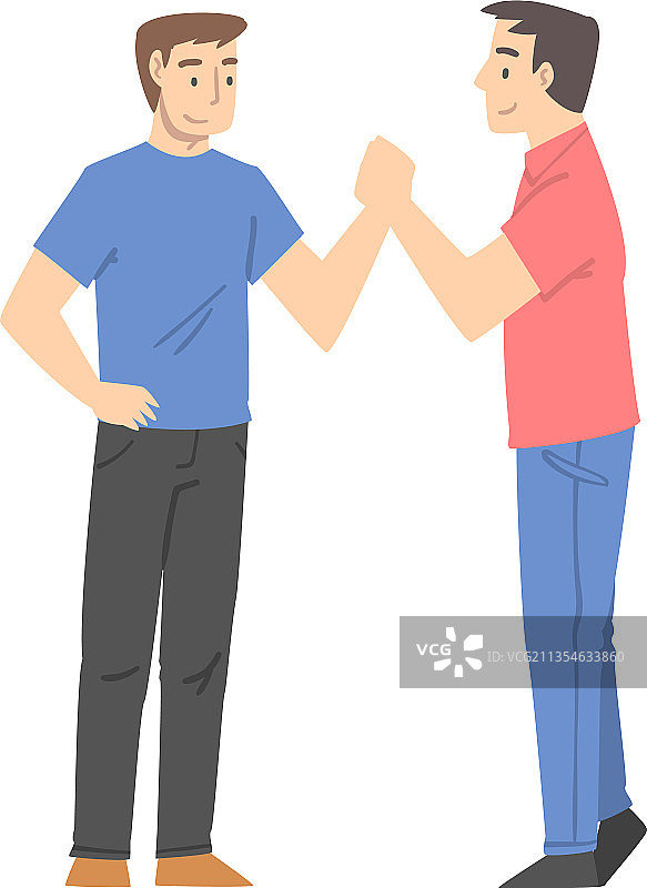 握手简短问候的男性人物图片素材