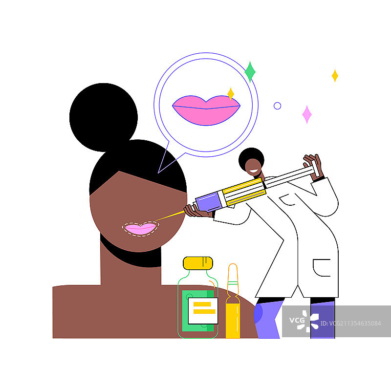 嘴唇注射抽象概念图片素材