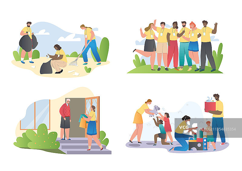 志愿者集合图片素材