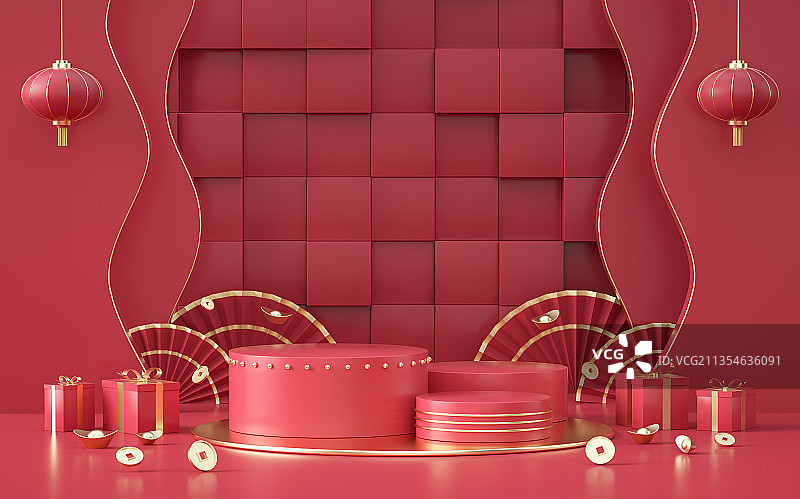 产品展台三维图形喜庆节日背景图片素材