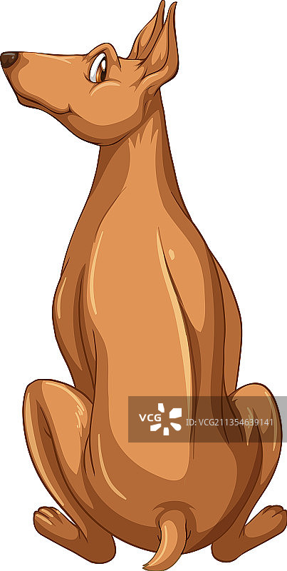 白色背景上的卡通杜宾犬图片素材