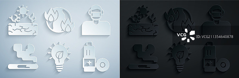 戴防护面罩的树叶脸灯泡图片素材