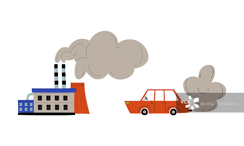 带有塔和有毒废物的工业厂房图片素材