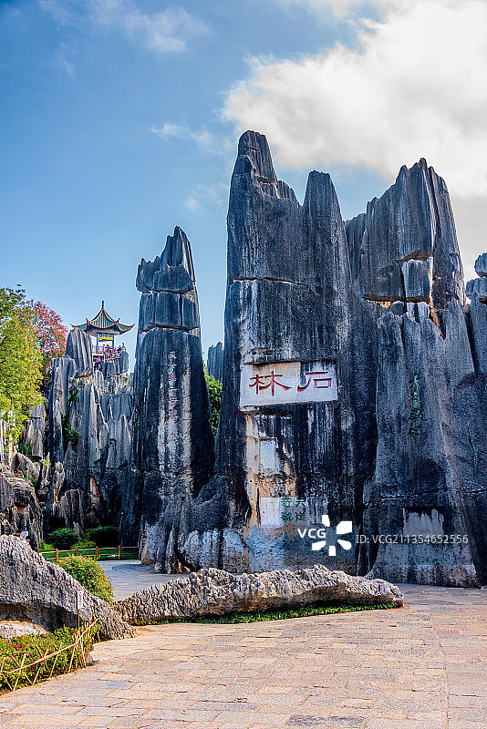 中国云南昆明石林风景区胜景图片素材