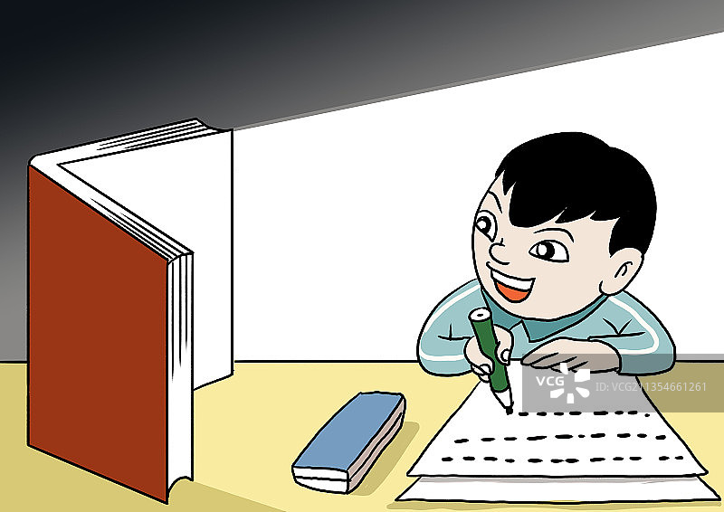 插画：阅读带来光明图片素材