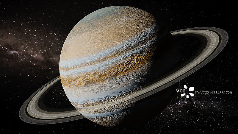 3D高清渲染木星及行星带插图图片素材
