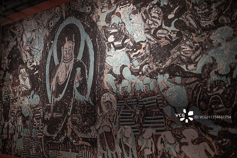 北京故宫敦煌特展壁画图片素材