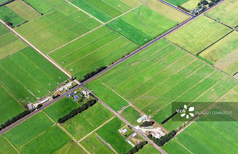 俯瞰新西兰南岛田园风光图片素材