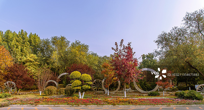 北京老山城市休闲公园的秋天图片素材