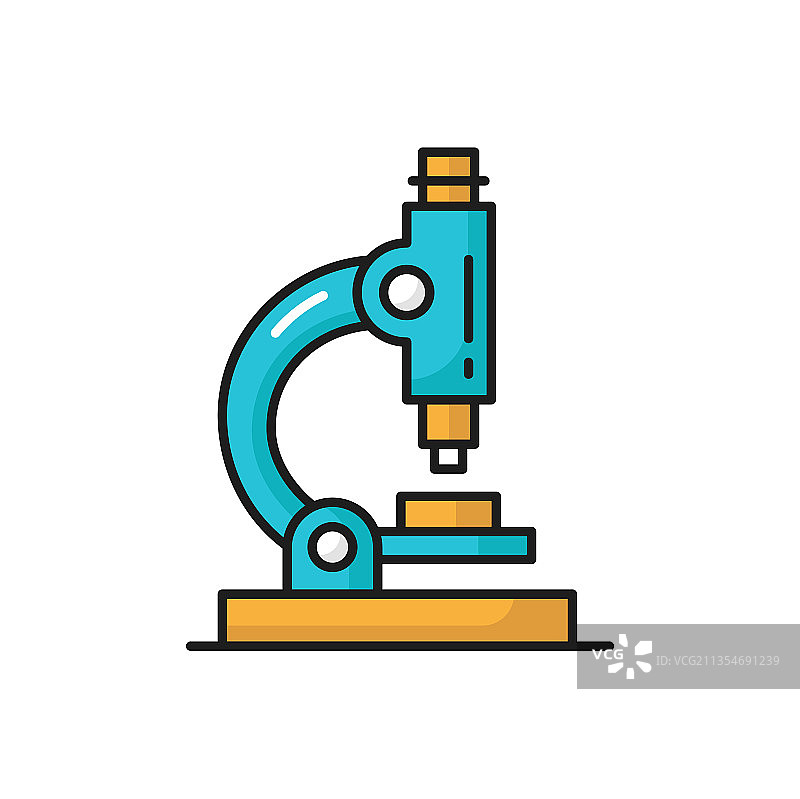 孤立的研究设备彩色显微镜图标图片素材
