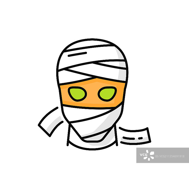 万圣节派对木乃伊死者人脸服装图片素材