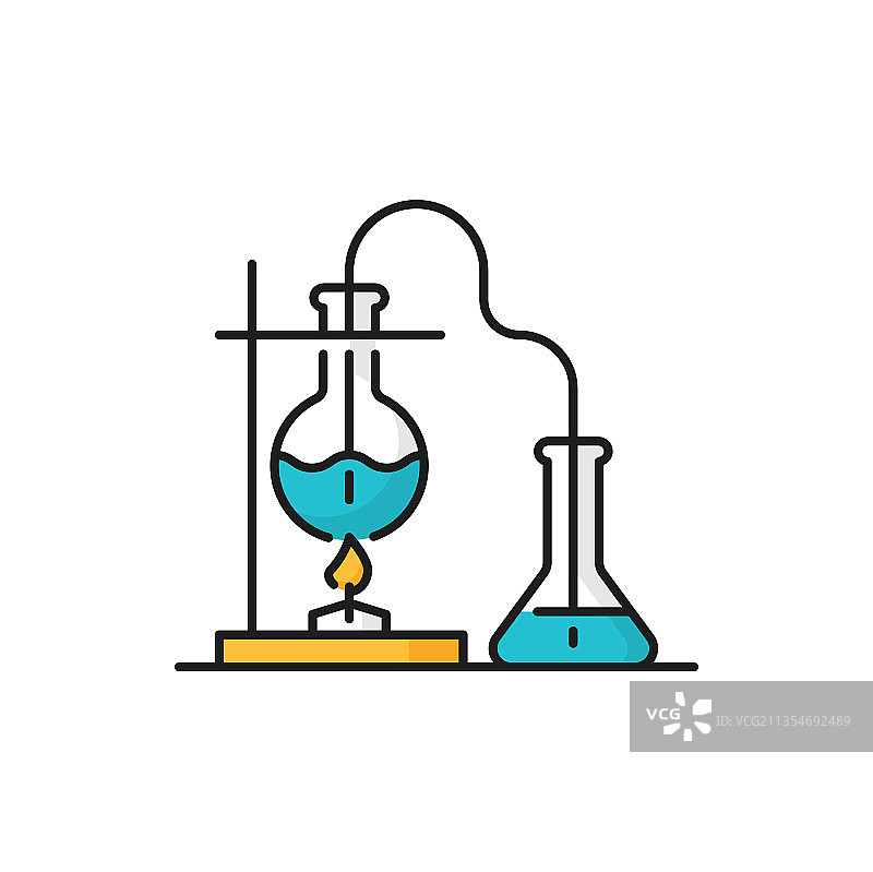 烧瓶中加热的液体图片素材