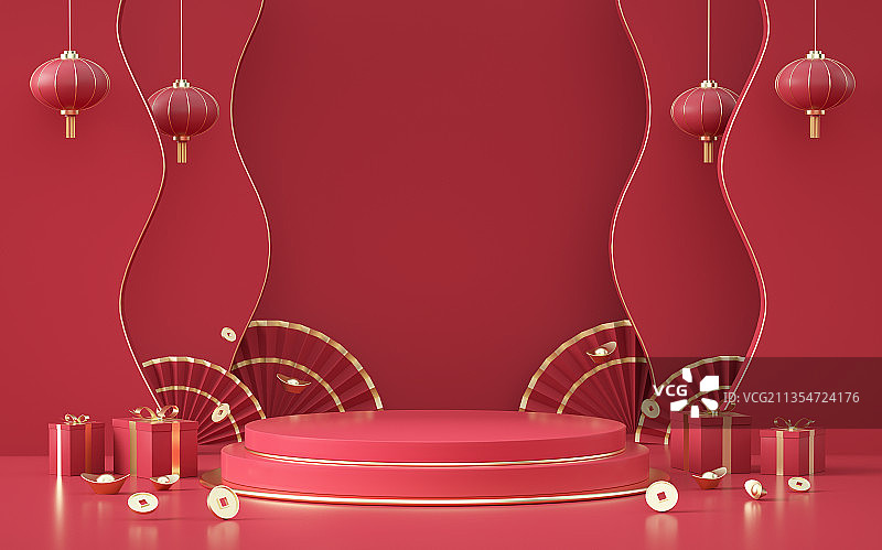 产品展台三维图形喜庆节日背景图片素材