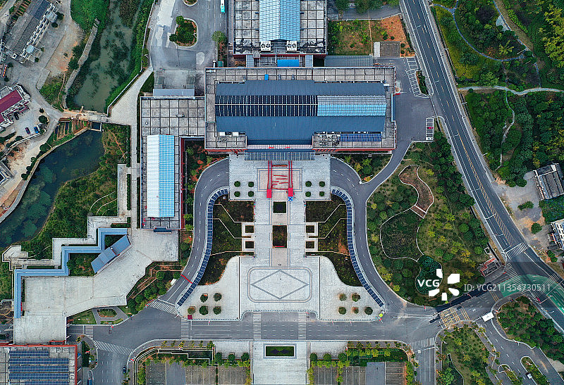 湖南省湘潭市韶山风景名胜区游客中心航拍图片素材