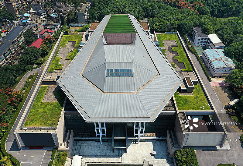 湖南省长沙市开福区湖南省博物馆航拍图片素材