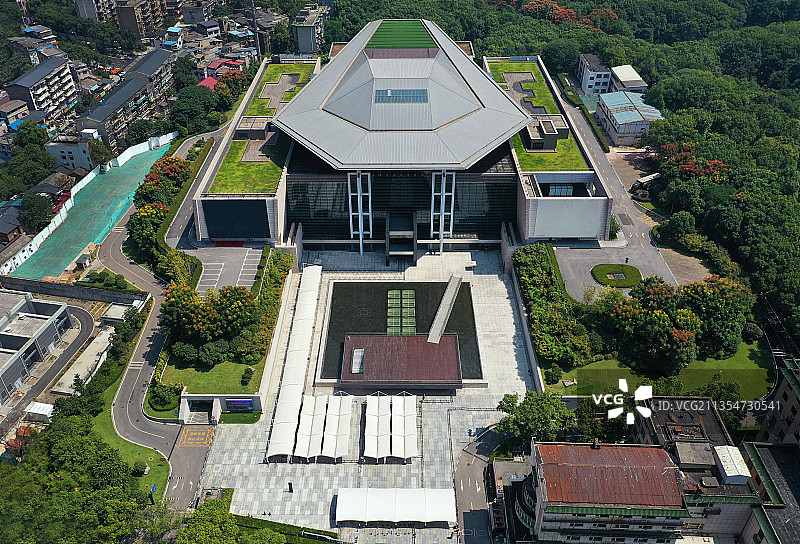 湖南省长沙市开福区湖南省博物馆航拍图片素材