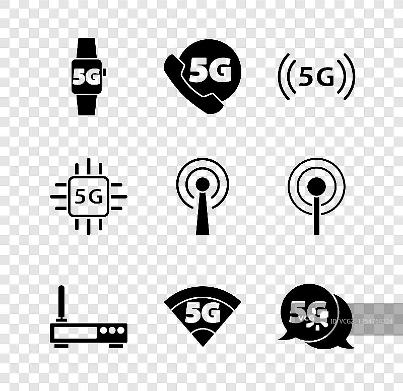 带路由器和手机的5G智能手表图片素材