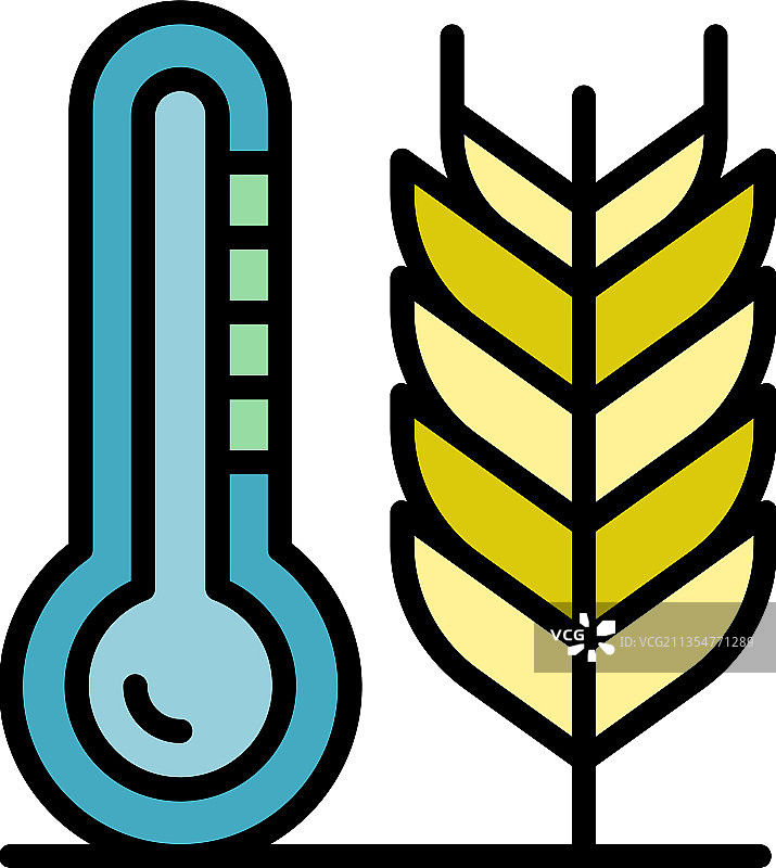 智能植物温度图标彩色轮廓图片素材