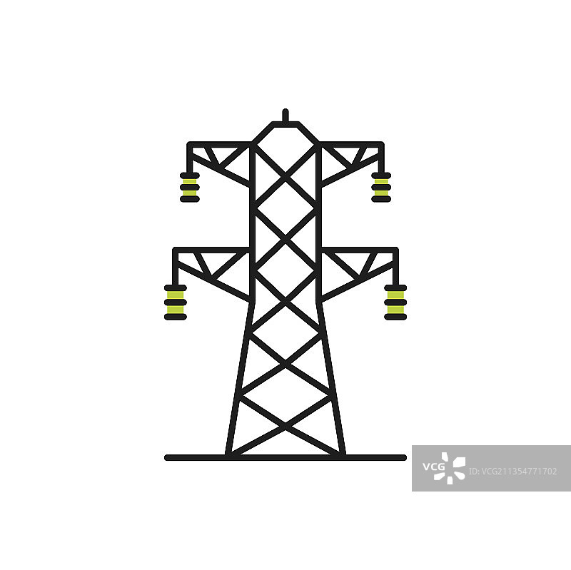 格子铁塔和架空电力线图片素材