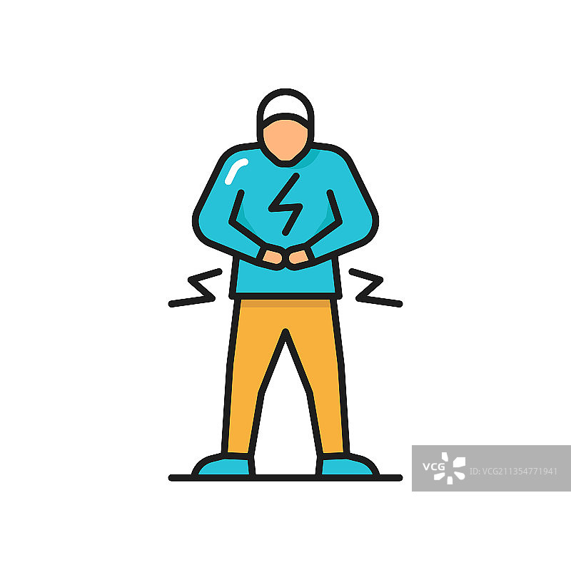 男子胃部不适健康问题图片素材